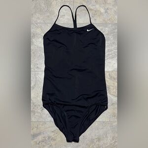 Nike Youth Girls One Piece Black Swimsuit Size XL Swim Swimming